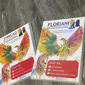 Lot of 2 Embroidery Machine Design Floriani Thread Converter software 1